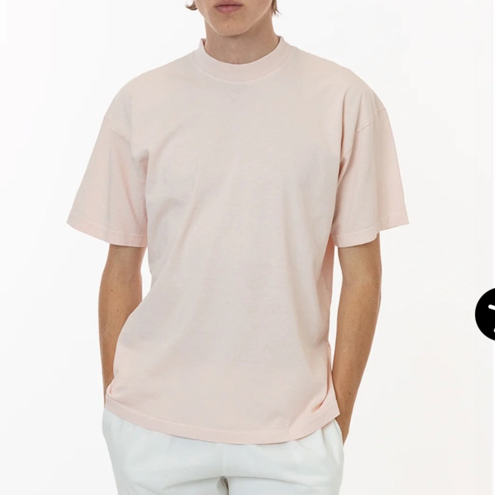 Los Angeles apparel pink crew neck tee shirt M medium unisex light pastel 1801GD
